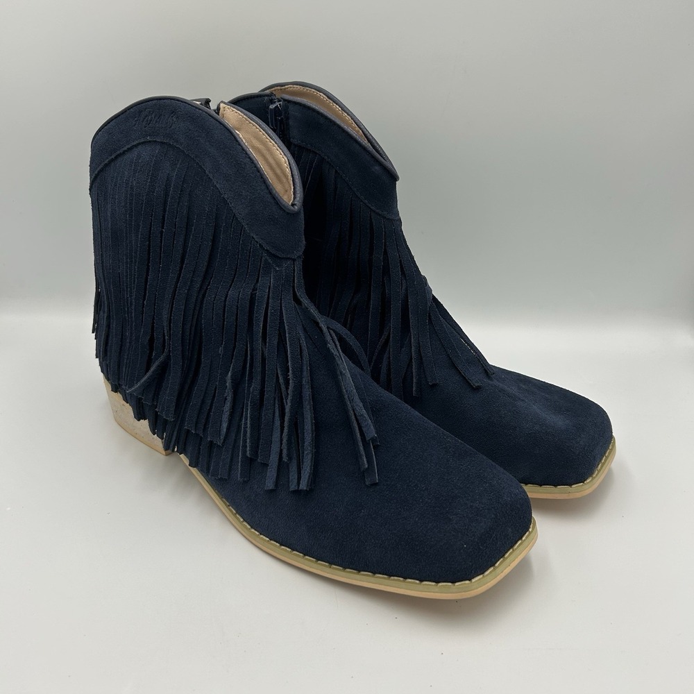 A Bear‎ Co Fringe Western Boots Blue Size 12
